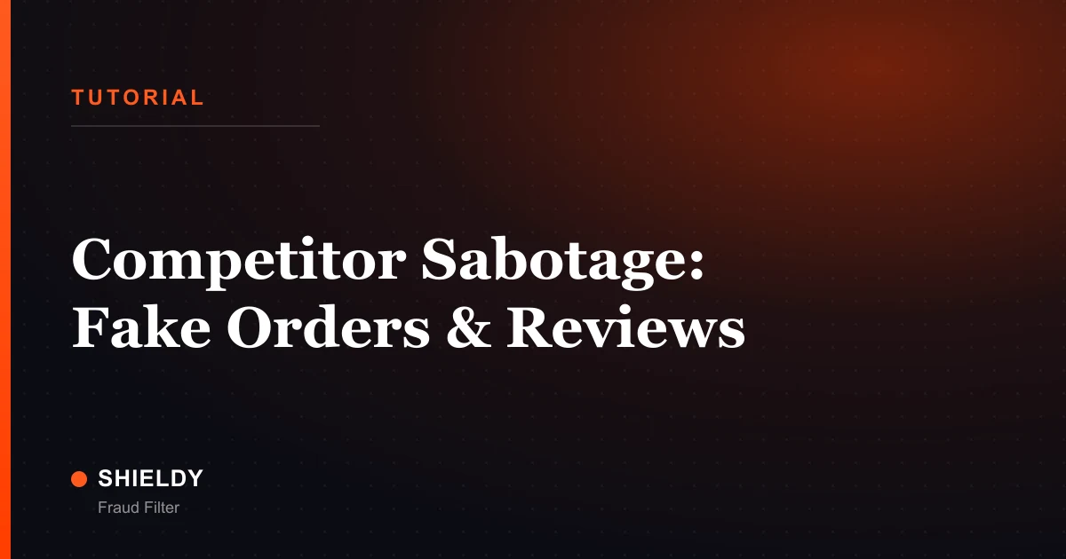 Competitor Sabotage: Fake Orders & Reviews