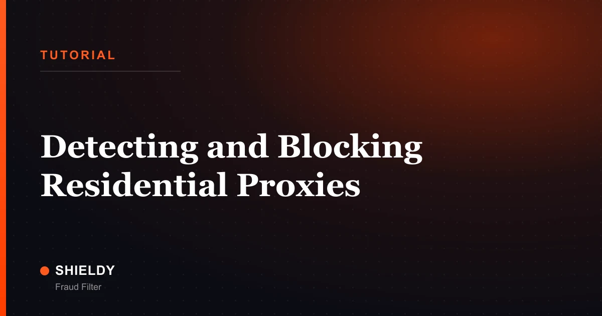 Detecting and Blocking Residential Proxies