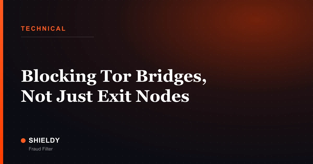 Blocking Tor Bridges, Not Just Exit Nodes