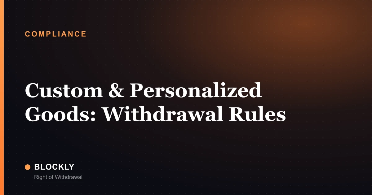 Custom & Personalized Goods: Withdrawal Rules
