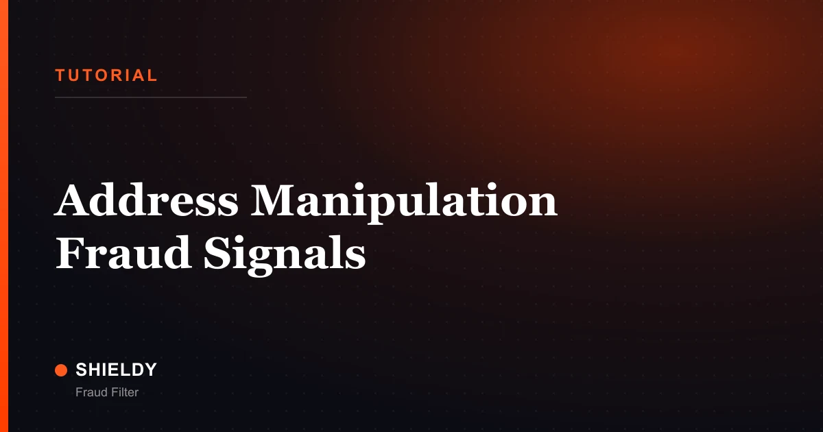 Address Manipulation Fraud Signals
