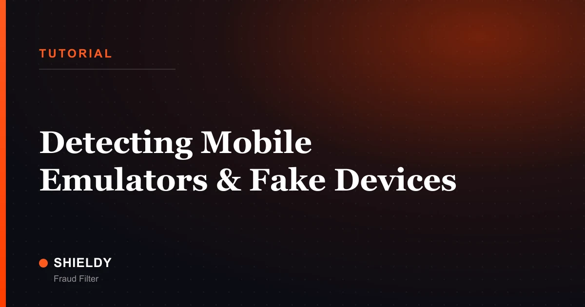 Detecting Mobile Emulators & Fake Devices