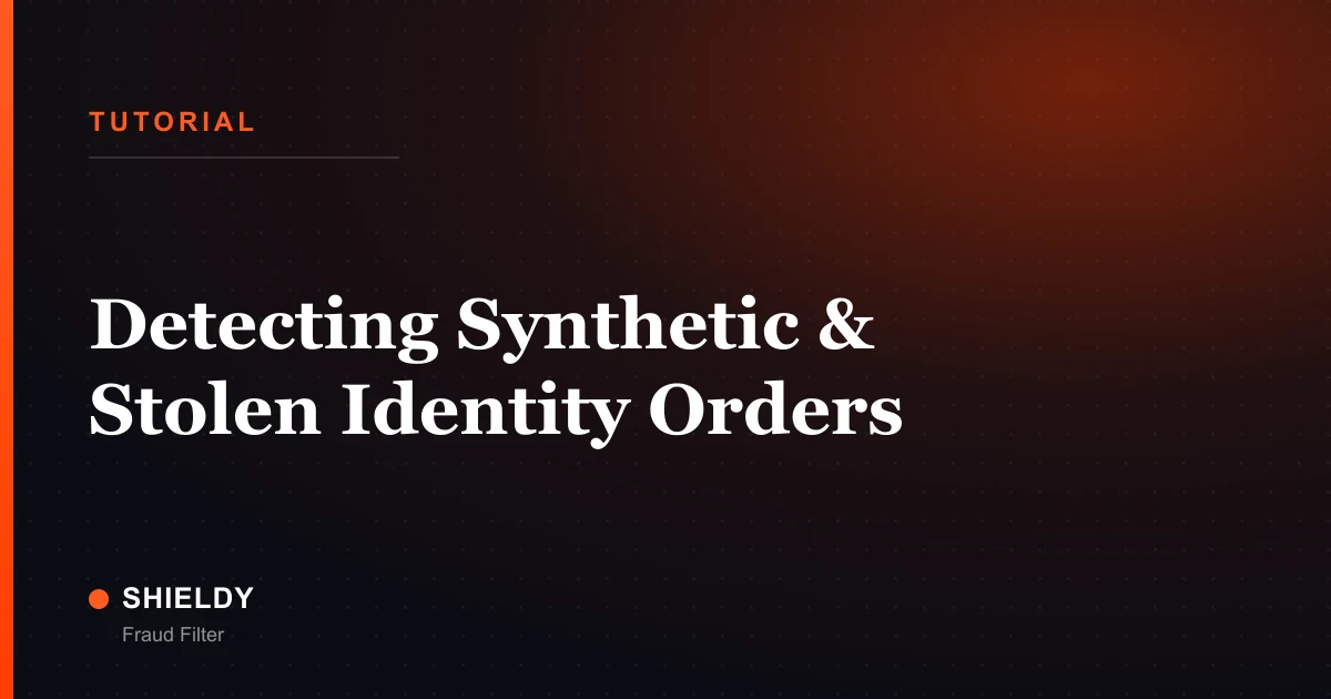 Detecting Synthetic & Stolen Identity Orders