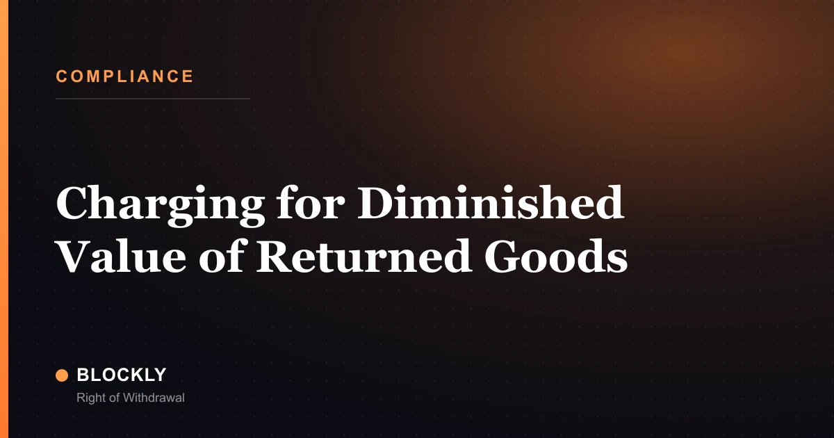 Charging for Diminished Value of Returned Goods