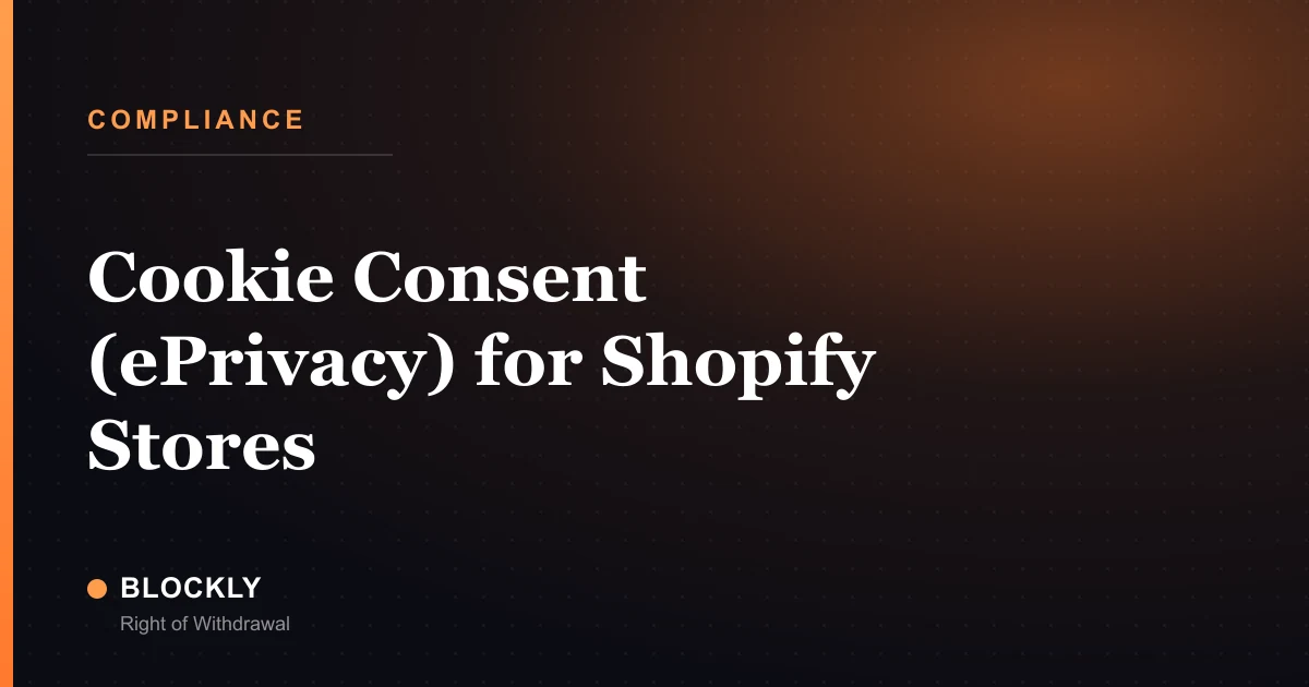 Cookie Consent (ePrivacy) for Shopify Stores