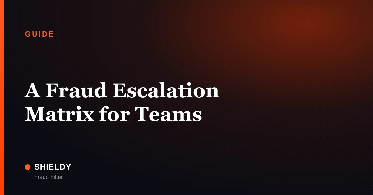 A Fraud Escalation Matrix for Teams