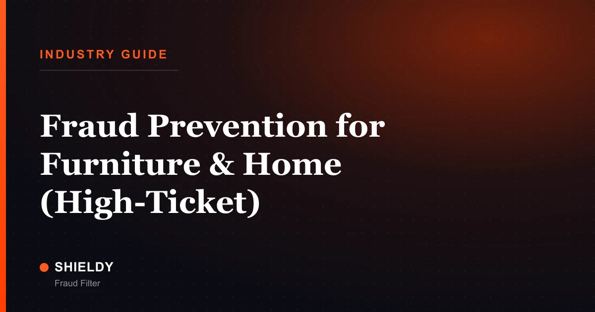 Fraud Prevention for Furniture & Home (High-Ticket)