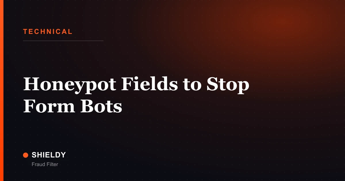 Honeypot Fields to Stop Form Bots