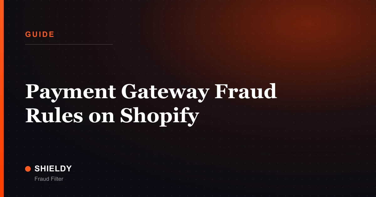 Payment Gateway Fraud Rules on Shopify