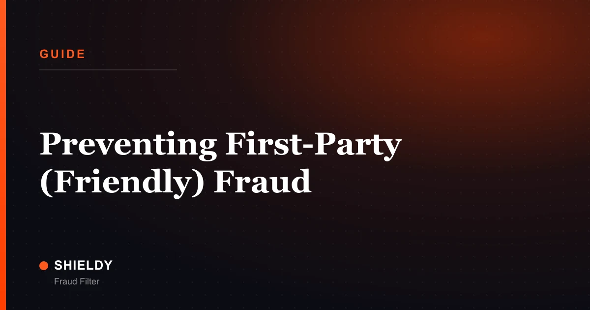 Preventing First-Party (Friendly) Fraud