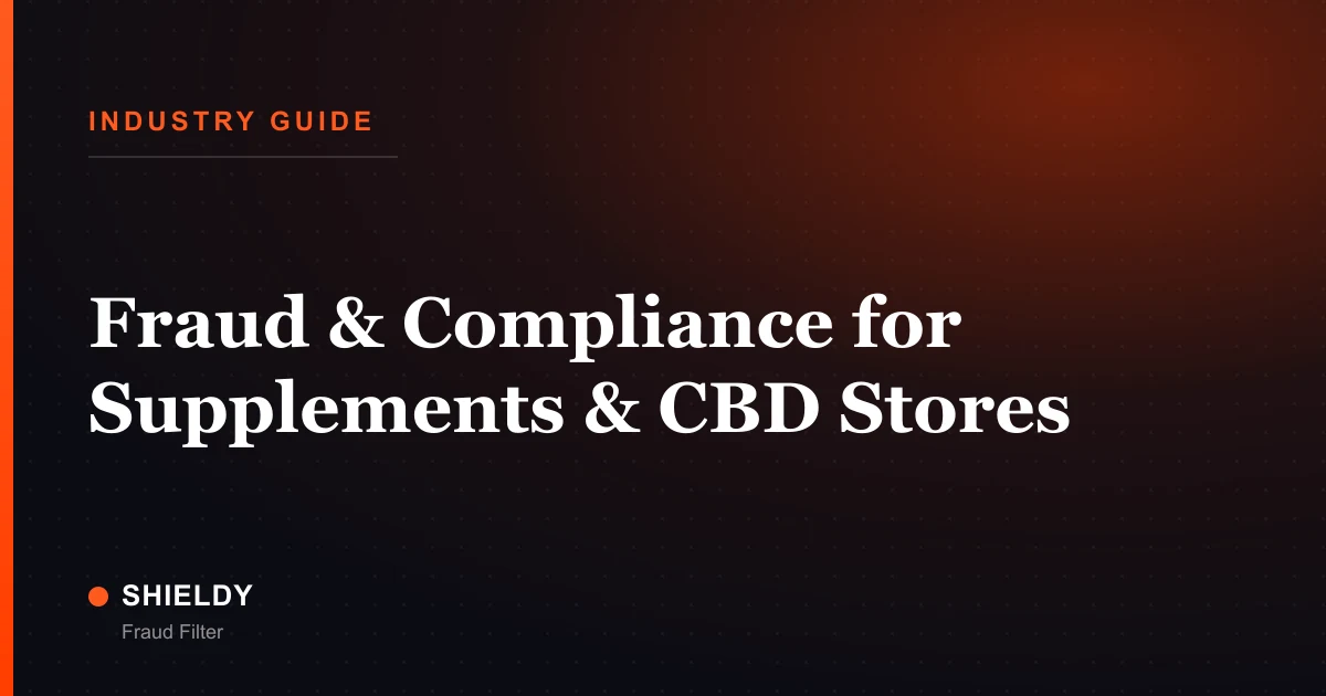 Fraud & Compliance for Supplements & CBD Stores
