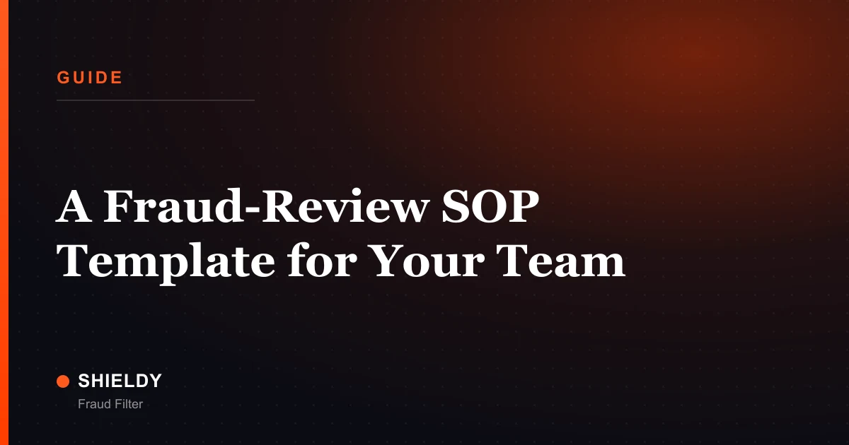 A Fraud-Review SOP Template for Your Team