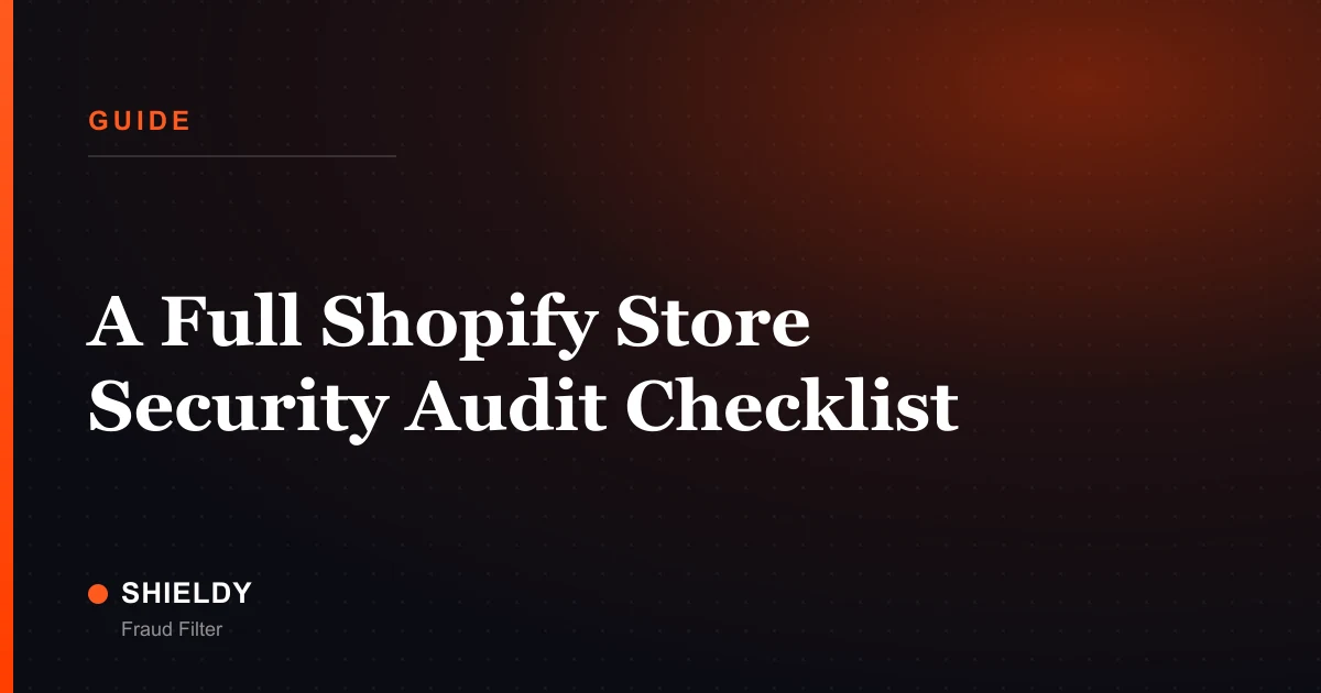 A Full Shopify Store Security Audit Checklist