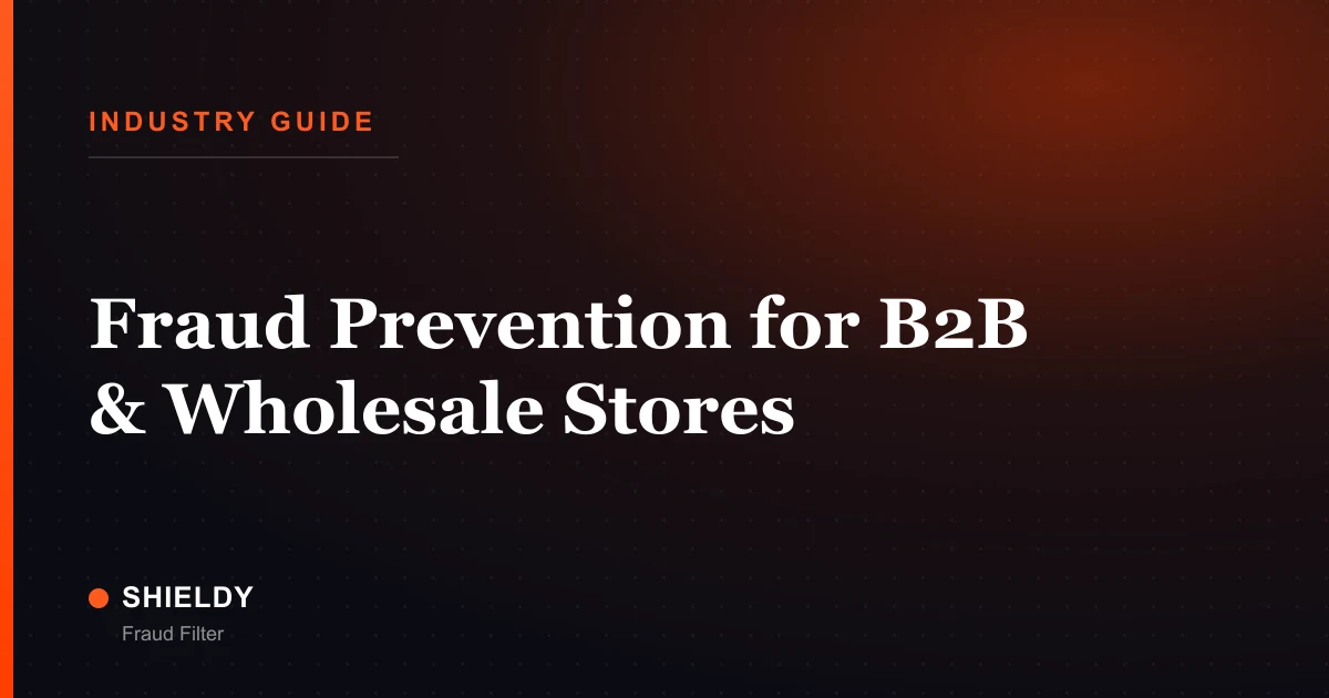 Fraud Prevention for B2B & Wholesale Stores